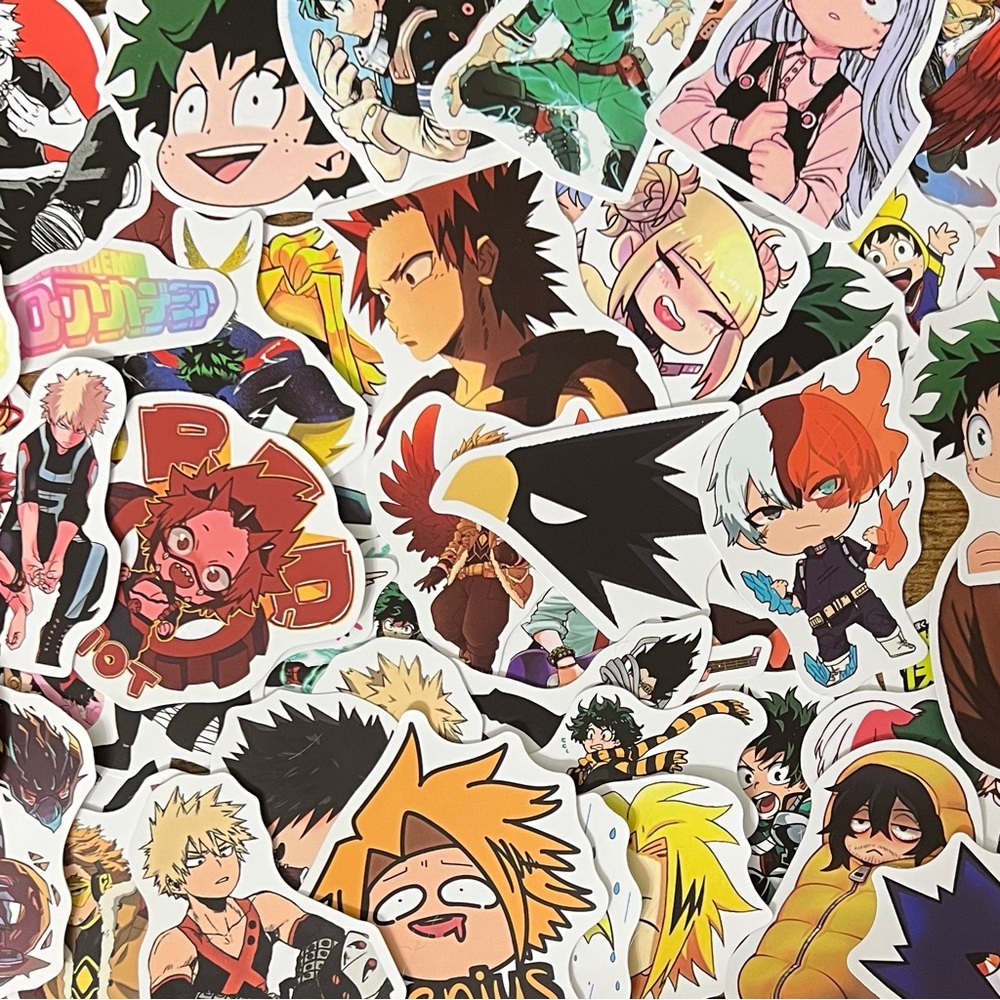 50pcs My Hero Academia Stickers | Anime Vinyl Decals